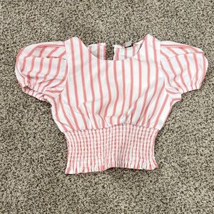 Striped Puff Sleeve Top